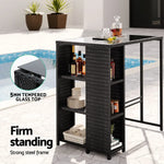 Gardeon Outdoor Bar Set Patio Furniture Dining Chairs Table and Chairs Wicker - Furniture > Outdoor > Outdoor Dining