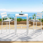 Gardeon Outdoor Bar Set Stools 3-Piece Dining Chairs Table Patio Aluminium Bistro Set - Furniture > Outdoor > Outdoor