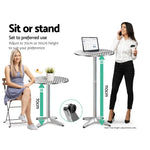 Gardeon Outdoor Bar Table Adjustable Aluminium Round 70/110cm - Furniture > Outdoor
