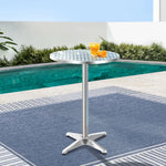 Gardeon Outdoor Bar Table Adjustable Aluminium Round 70/110cm - Furniture > Outdoor
