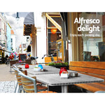 Gardeon Outdoor Bar Table Adjustable Aluminium Square 70/110cm - Furniture > Outdoor