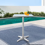 Gardeon Outdoor Bar Table Adjustable Aluminium Square 70/110cm - Furniture > Outdoor