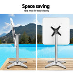 Gardeon Outdoor Bar Table Adjustable Aluminium Square 70/110cm - Furniture > Outdoor