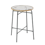 Gardeon Outdoor Bar Table Wicker Dining Bistro Patio Balcony Glass Table Steel - Furniture > Outdoor