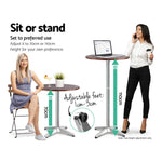 Gardeon Outdoor Bar Table Wooden Cafe Table Aluminium Pole Round - Furniture > Outdoor