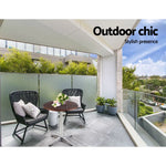 Gardeon Outdoor Bar Table Wooden Cafe Table Aluminium Pole Round - Furniture > Outdoor