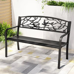 Gardeon Outdoor Bench Seat Garden Steel Outdoor Furniture 3 Seater Park Black - Furniture > Outdoor > Outdoor Benches