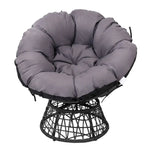 Gardeon Outdoor Chairs Outdoor Furniture Papasan Chair Wicker Patio Garden Black - Furniture > Bar Stools & Chairs