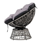 Gardeon Outdoor Chairs Outdoor Furniture Papasan Chair Wicker Patio Garden Grey - Furniture > Bar Stools & Chairs
