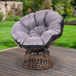 Gardeon Outdoor Chairs Outdoor Furniture Papasan Chair Wicker Patio Garden Brown - Furniture > Bar Stools & Chairs