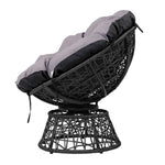 Gardeon Outdoor Chairs Outdoor Furniture Papasan Chair Wicker Patio Garden Black - Furniture > Bar Stools & Chairs