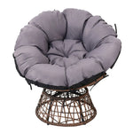 Gardeon Outdoor Chairs Outdoor Furniture Papasan Chair Wicker Patio Garden Brown - Furniture > Bar Stools & Chairs