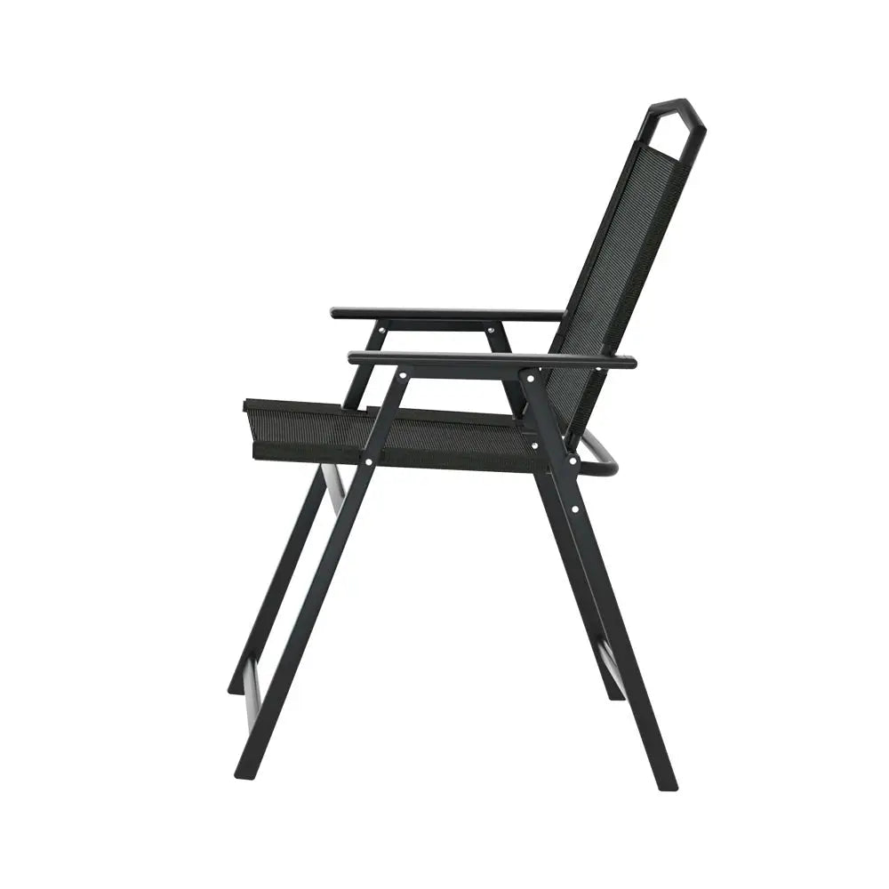 Gardeon Outdoor Chairs Portable Folding Camping Chair Steel Patio Furniture - Furniture > Outdoor