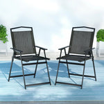 Gardeon Outdoor Chairs Portable Folding Camping Chair Steel Patio Furniture - Furniture > Outdoor