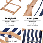 Gardeon Outdoor Deck Chair Wooden Sun Lounge Folding Beach Patio Furniture Blue - Furniture > Outdoor > Outdoor Sofas &