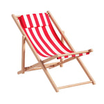 Gardeon Outdoor Deck Chair Wooden Sun Lounge Folding Beach Patio Furniture Red - Furniture > Outdoor