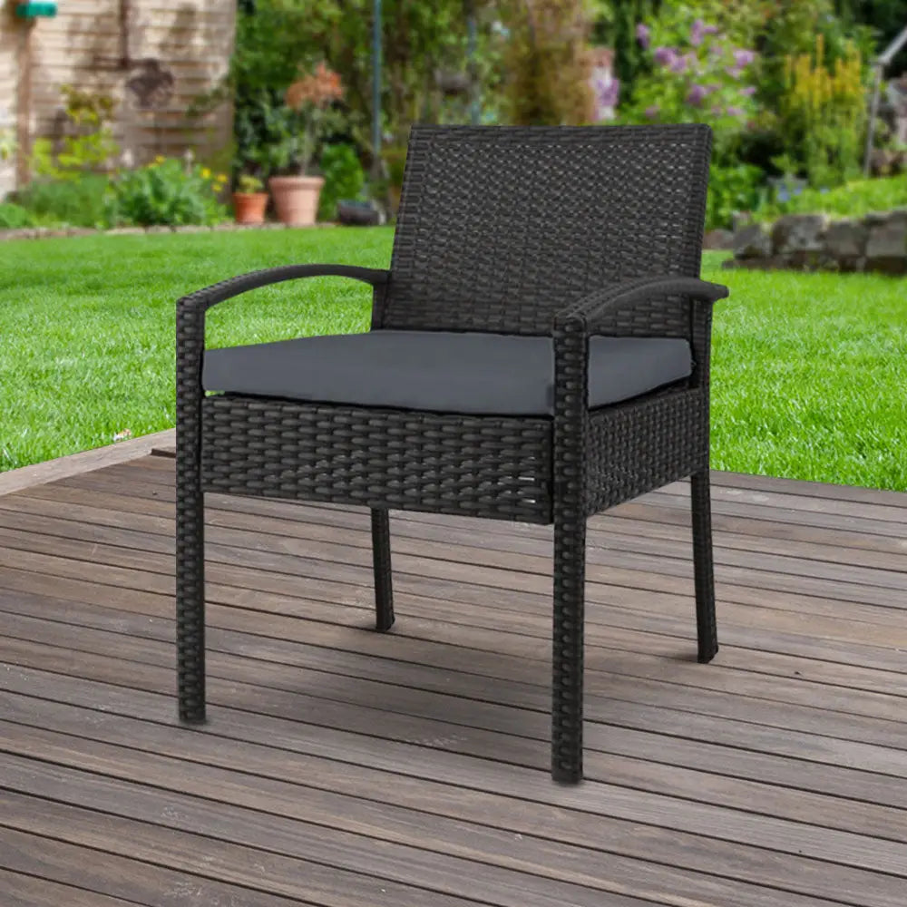 Gardeon Outdoor Dining Chairs Patio Furniture Rattan Lounge Chair Cushion Felix - Furniture > Outdoor