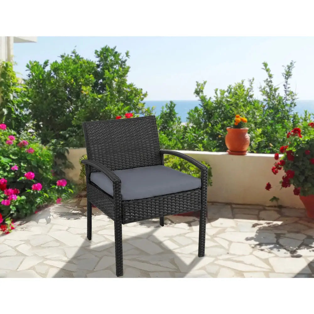 Gardeon Outdoor Dining Chairs Patio Furniture Rattan Lounge Chair Cushion Felix - Furniture > Outdoor
