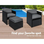 Gardeon Outdoor Dining Set 13 Piece Wicker Table Chairs Setting Black - Furniture > Dining