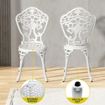 Gardeon Outdoor Dining Set 5 Piece Chairs Table Cast Aluminum Patio White - Furniture > Outdoor
