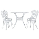 Gardeon Outdoor Dining Set 5 Piece Chairs Table Cast Aluminum Patio White - Furniture > Outdoor