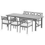 Gardeon Outdoor Dining Set 5 Piece Wooden Table Chairs Setting Grey - Furniture > Outdoor