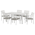 Gardeon Outdoor Dining Set 7 Piece Aluminum Table Chairs Setting White - Furniture > Outdoor
