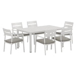 Gardeon Outdoor Dining Set 7 Piece Aluminum Table Chairs Setting White - Furniture > Outdoor