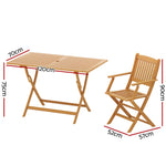 Gardeon Outdoor Dining Set 7 Piece Wooden Table Chairs Setting Foldable - Furniture > Outdoor
