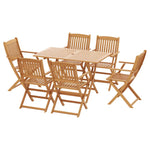 Gardeon Outdoor Dining Set 7 Piece Wooden Table Chairs Setting Foldable - Furniture > Outdoor