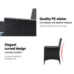 Gardeon Outdoor Dining Set 9 Piece Wicker Lounge Setting Black - Furniture > Outdoor