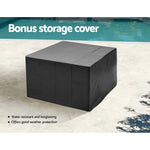 Gardeon Outdoor Dining Set 9 Piece Wicker Table Chairs Setting Grey - Furniture > Outdoor > Outdoor Chairs