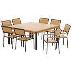 Gardeon Outdoor Dining Set 9 Piece Wooden Table Chairs Setting - Furniture > Outdoor