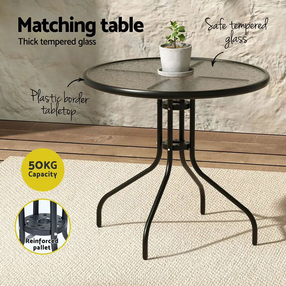 Gardeon Outdoor Dining Set Table and Chairs Patio Garden Furniture Bistro Set - Furniture > Outdoor > Outdoor Dining