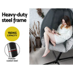 Gardeon Outdoor Egg Swing Chair Patio Furniture Pod Stand Canopy Foldable Grey - Furniture > Outdoor