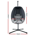 Gardeon Outdoor Egg Swing Chair Patio Furniture Pod Stand Canopy Foldable Grey - Furniture > Outdoor