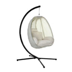 Gardeon Outdoor Egg Swing Chair Patio Furniture Pod Stand Canopy Foldable Cream - Furniture > Outdoor