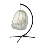 Gardeon Outdoor Egg Swing Chair Patio Furniture Pod Stand Canopy Foldable Cream - Furniture > Outdoor