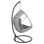 Gardeon Outdoor Egg Swing Chair Wicker Furniture Pod Stand Armrest Light Grey - Furniture > Outdoor