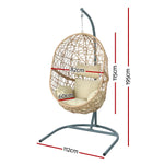 Gardeon Outdoor Egg Swing Chair Wicker Rattan Furniture Pod Stand Cushion Yellow - Furniture > Outdoor