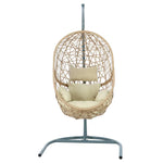 Gardeon Outdoor Egg Swing Chair Wicker Rattan Furniture Pod Stand Cushion Yellow - Furniture > Outdoor
