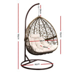 Gardeon Outdoor Egg Swing Chair Wicker Rattan Furniture Pod Stand Cushion Latte - Home & Garden > Hammocks