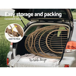 Gardeon Outdoor Egg Swing Chair Wicker Rope Furniture Pod Stand Foldable Yellow - Furniture > Outdoor