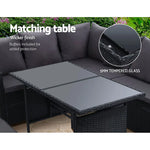 Gardeon Outdoor Furniture Dining Setting Sofa Set Lounge Wicker 8 Seater Black - Furniture > Outdoor