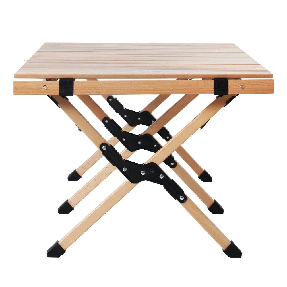 Gardeon Outdoor Furniture Wooden Egg Roll Picnic Table Camping Desk 120CM - Furniture > Outdoor