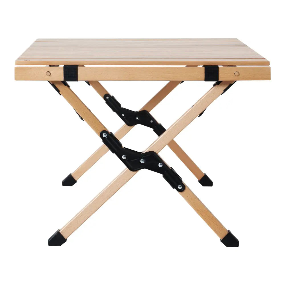 Gardeon Outdoor Furniture Wooden Egg Roll Picnic Table Camping Desk 90CM - Furniture > Outdoor