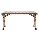Gardeon Outdoor Furniture Wooden Egg Roll Picnic Table Camping Desk 90CM - Furniture > Outdoor