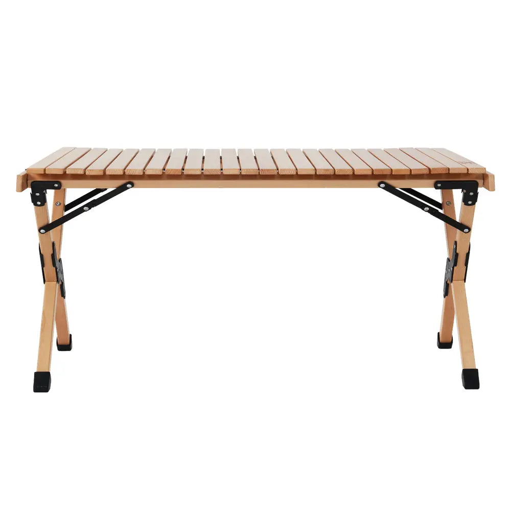 Gardeon Outdoor Furniture Wooden Egg Roll Picnic Table Camping Desk 90CM - Furniture > Outdoor