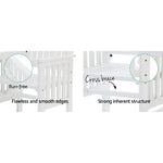 Gardeon Outdoor Garden Bench Loveseat Wooden Table Chairs Patio Furniture White - Furniture > Outdoor > Outdoor Chairs