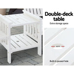 Gardeon Outdoor Garden Bench Loveseat Wooden Table Chairs Patio Furniture White - Furniture > Outdoor > Outdoor Chairs